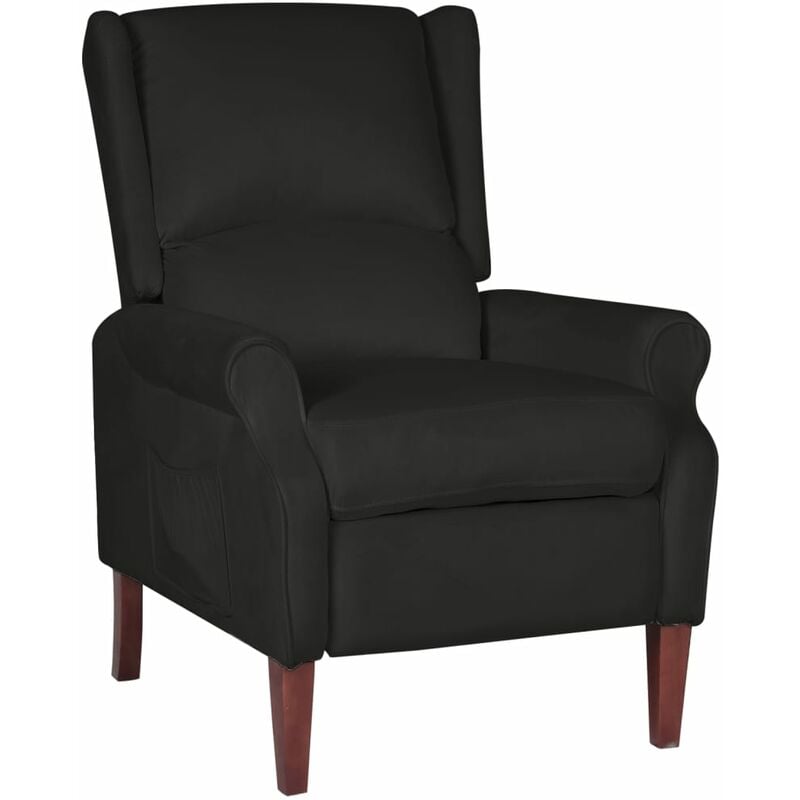 

Silla reclinable de terciopelo negro - Negro - Vidaxl