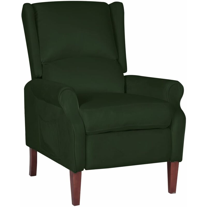 

Silla reclinable de terciopelo verde oscuro - Verde - Vidaxl