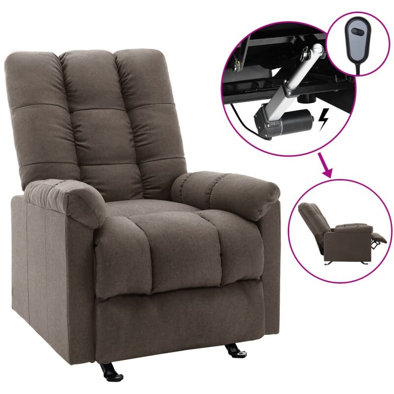 

Vidaxl - Sillón eléctrico reclinable de tela marrón - Marrón