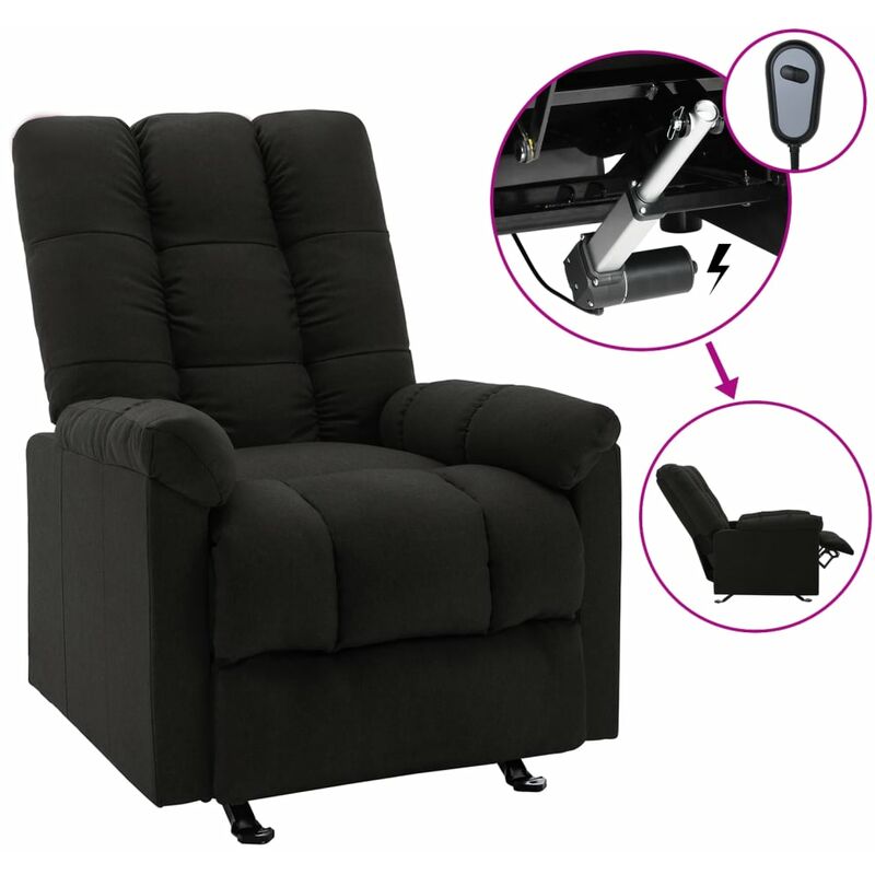 

Vidaxl - Sillón eléctrico reclinable de tela negro - Negro