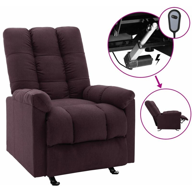 

vidaXL Sillón eléctrico reclinable de tela morado - Púrpura