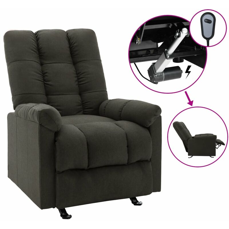 

Vidaxl - Sillón eléctrico reclinable de tela gris taupé - Gris Topo