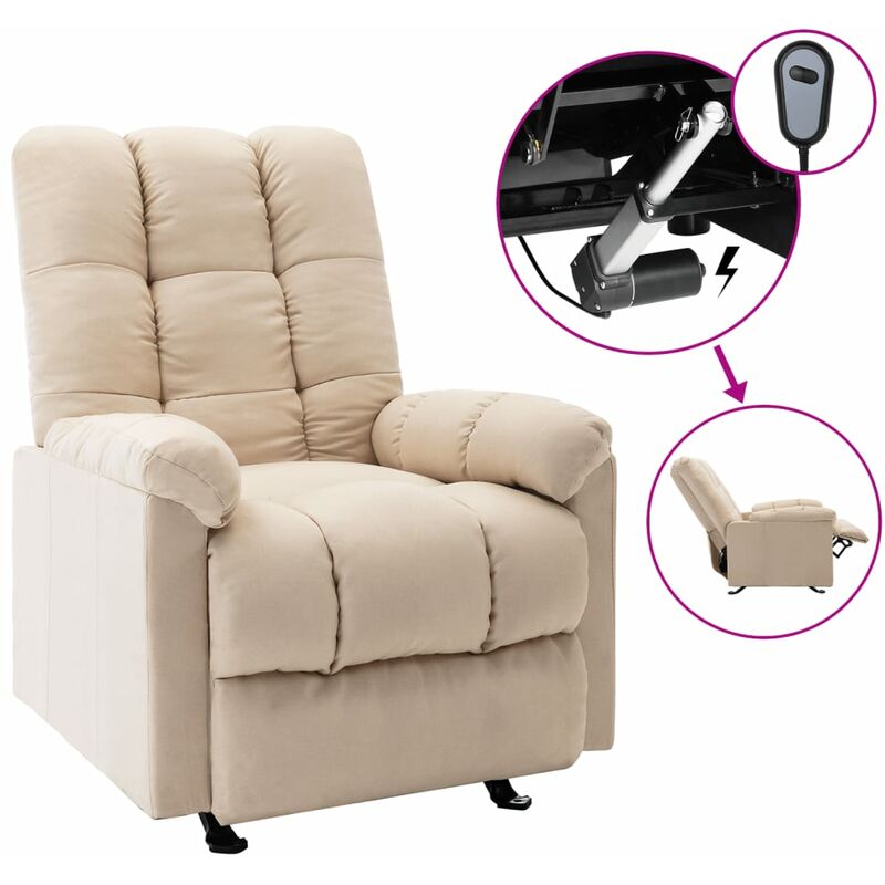 

Vidaxl - Sillón eléctrico reclinable de tela crema - Crema