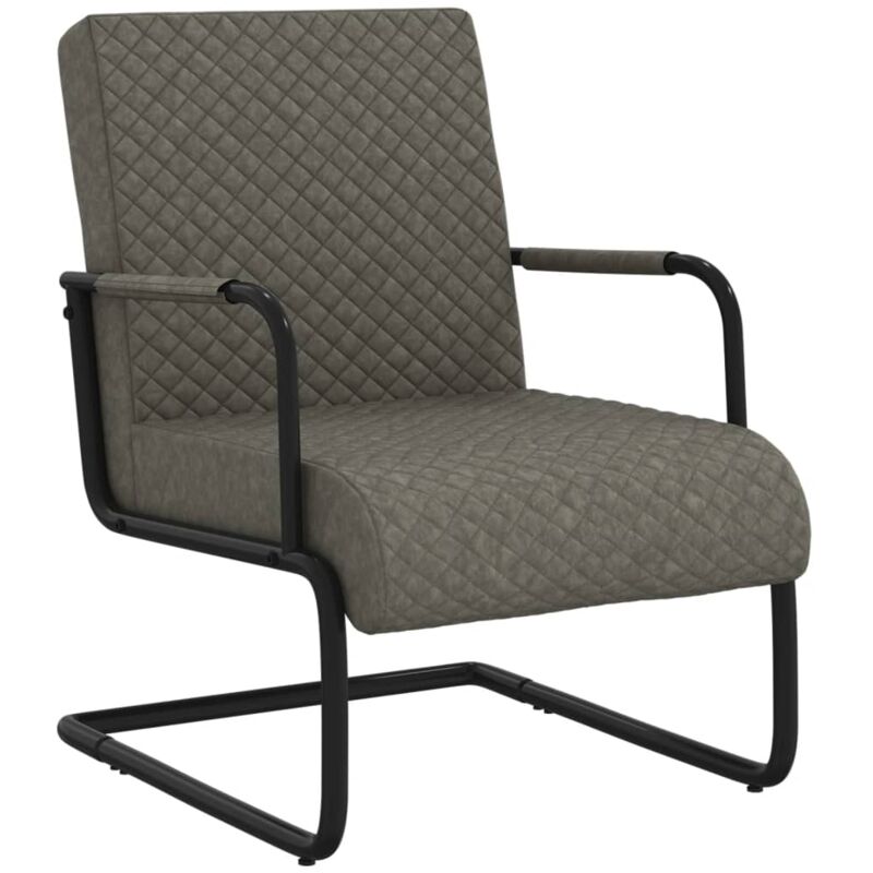 

Vidaxl - Silla voladiza cuero sintético gris - Gris