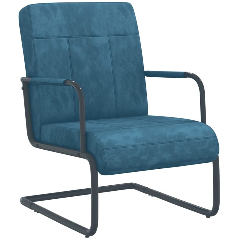 

vidaXL Silla voladiza de terciopelo azul - Azul