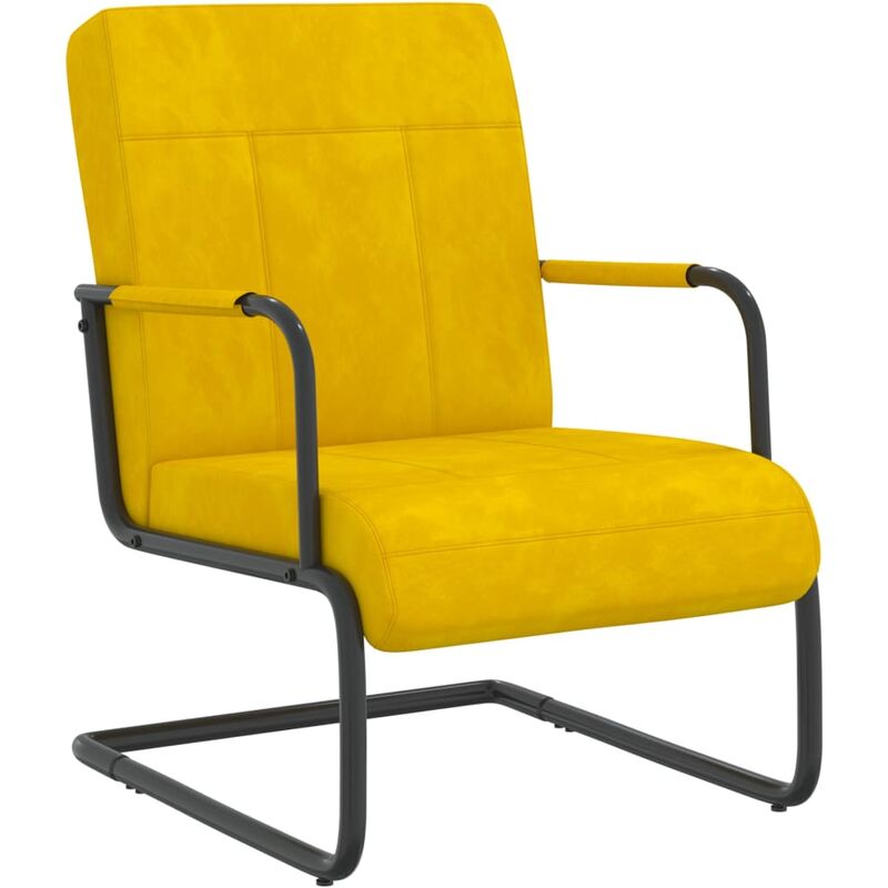 

Silla voladiza de terciopelo amarillo mostaza - Amarillo - Vidaxl