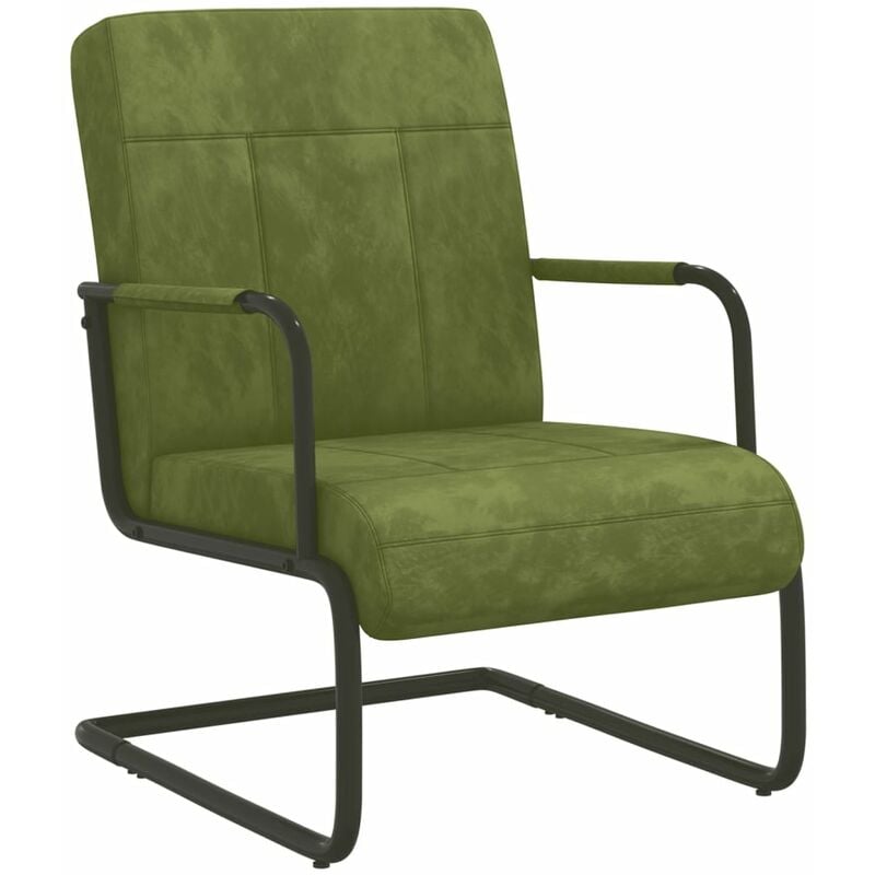 

Silla voladiza de terciopelo verde claro - Verde - Vidaxl