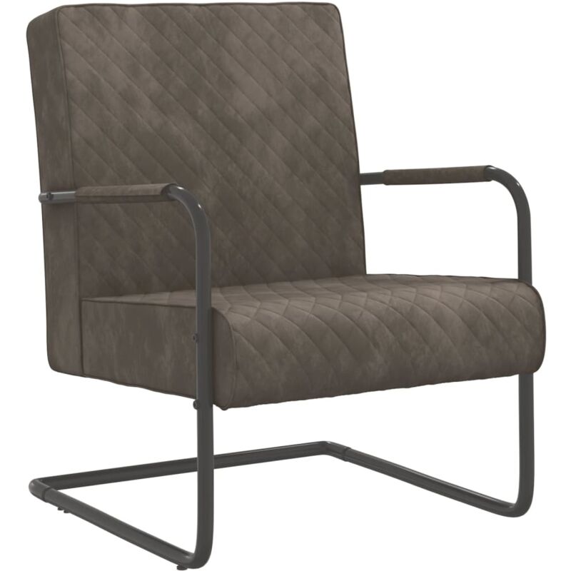 

Silla voladiza de terciopelo gris claro - Gris - Vidaxl