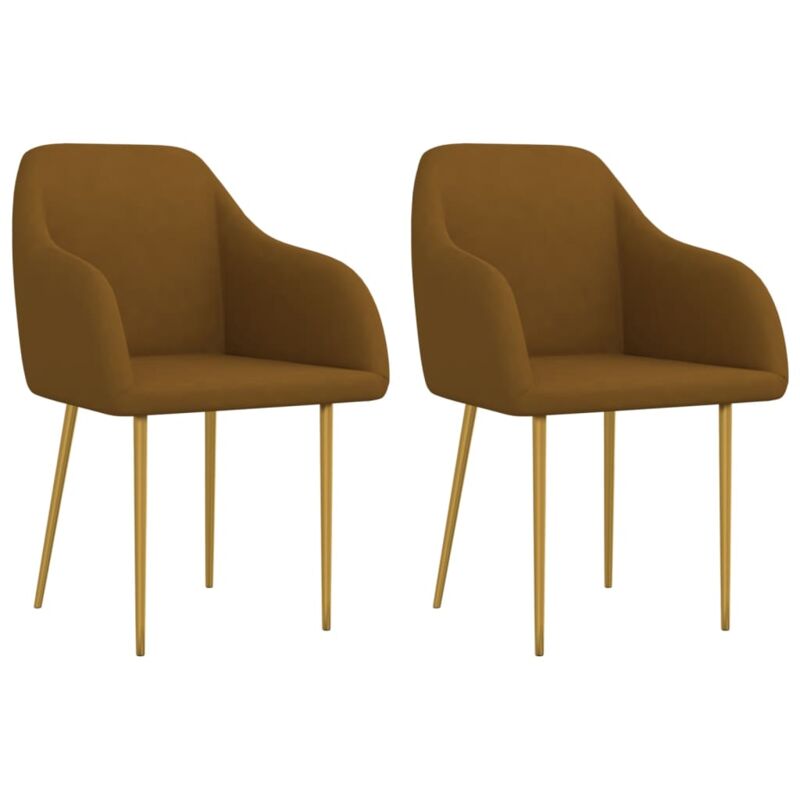

vidaXL Sillas comedor 2 unidades de terciopelo marrón - Marrón