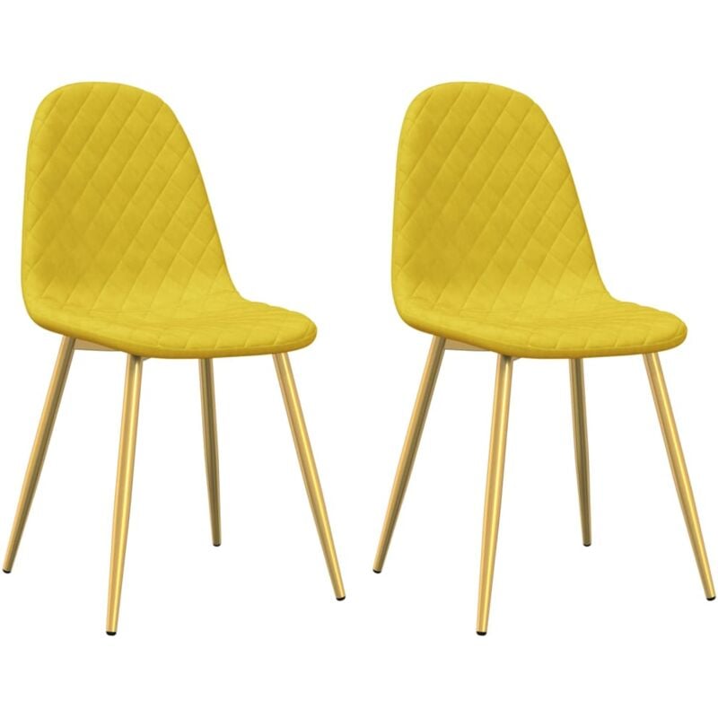 

vidaXL Sillas de comedor terciopelo 2 unidades amarillo mostaza - Amarillo