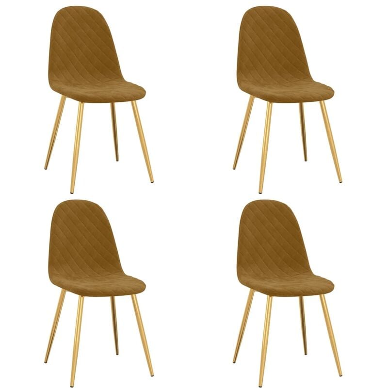 

vidaXL Sillas de comedor terciopelo 4 unidades marrón - Marrón