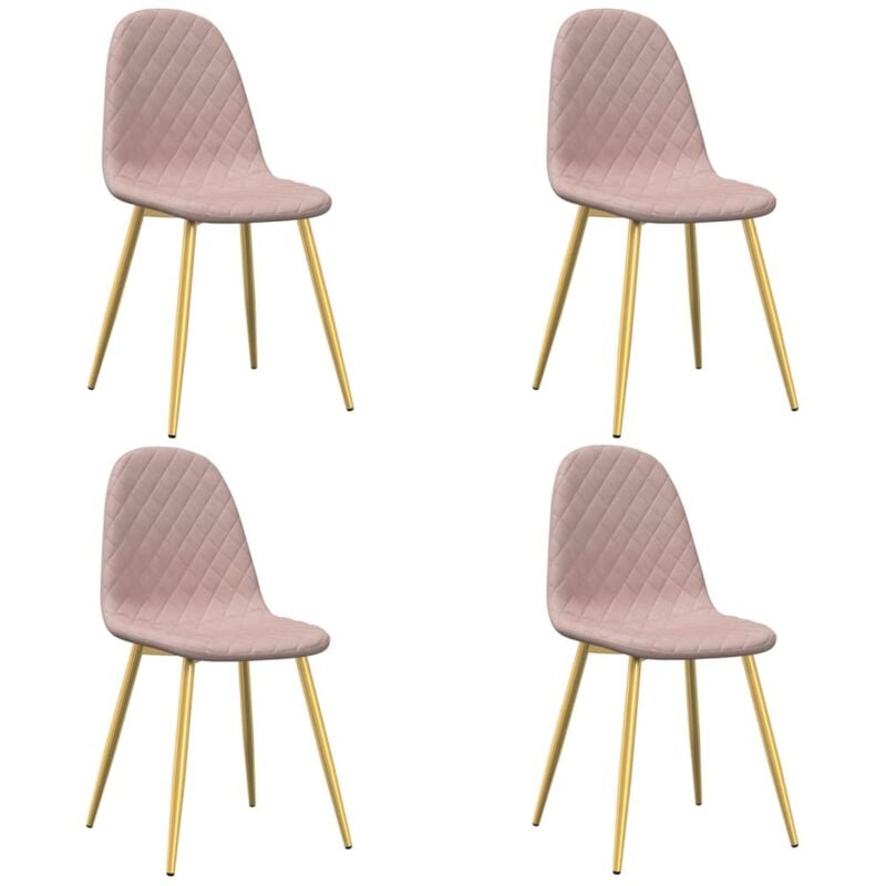 

vidaXL Sillas de comedor terciopelo 4 unidades rosa - Rosa