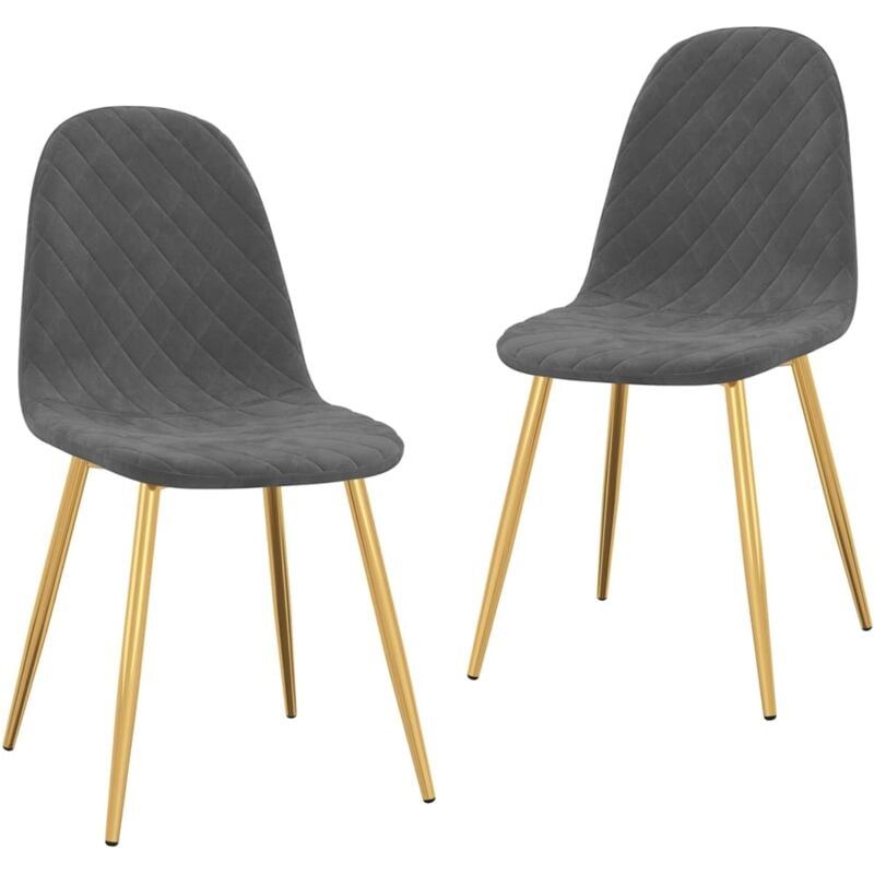 

vidaXL Sillas de comedor terciopelo 2 unidades gris oscuro - Gris