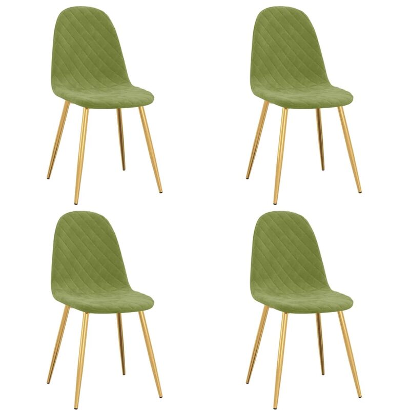 

vidaXL Sillas de comedor terciopelo 4 unidades verde claro - Verde