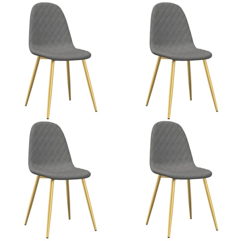 

vidaXL Sillas de comedor terciopelo 4 unidades gris claro - Gris
