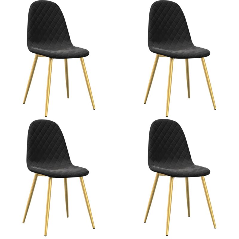 

vidaXL Sillas de comedor terciopelo 4 unidades negro - Negro