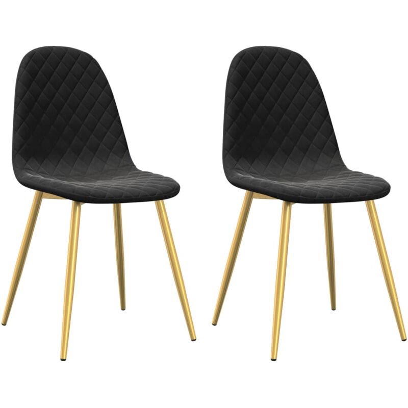 

vidaXL Sillas de comedor terciopelo 2 unidades negro - Negro