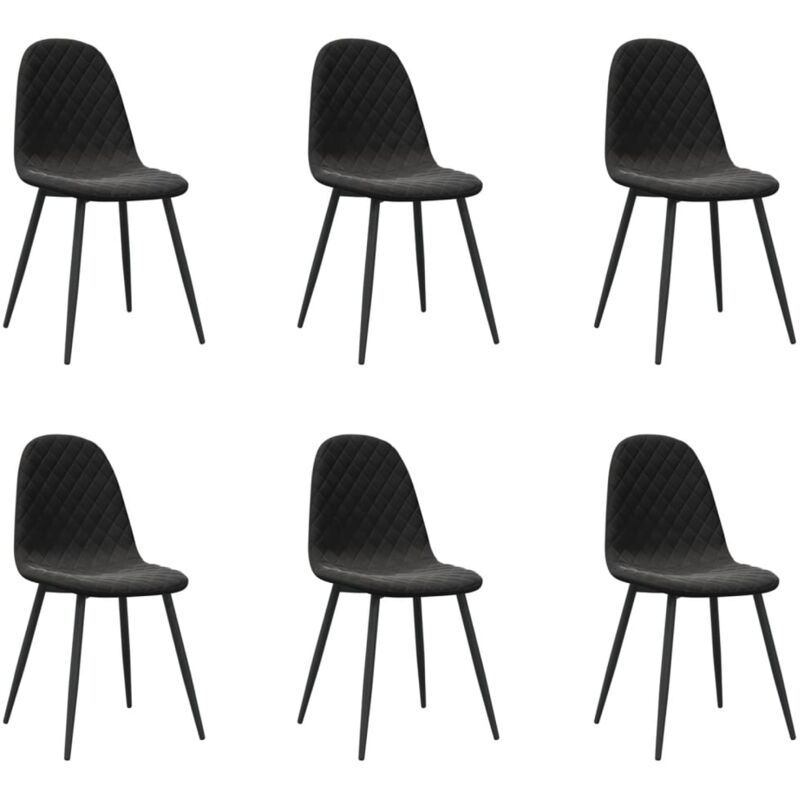 

vidaXL Sillas comedor 6 unidades de terciopelo negro - Negro