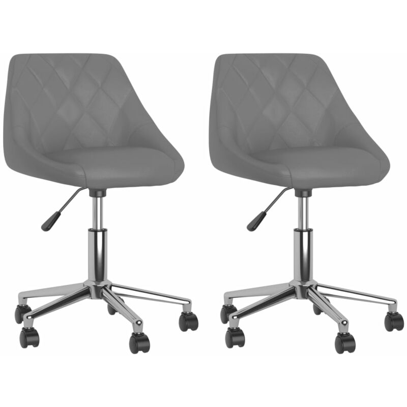 

vidaXL Sillas comedor giratorias 2 unidades cuero sintético gris - Gris