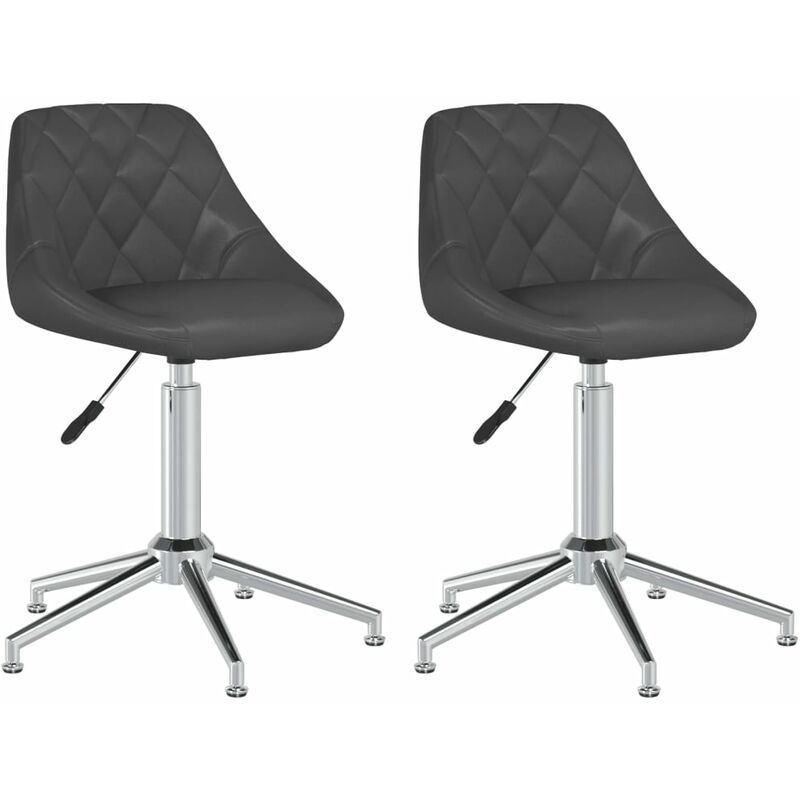 

vidaXL Sillas comedor giratorias 2 unidades cuero sintético gris - Gris