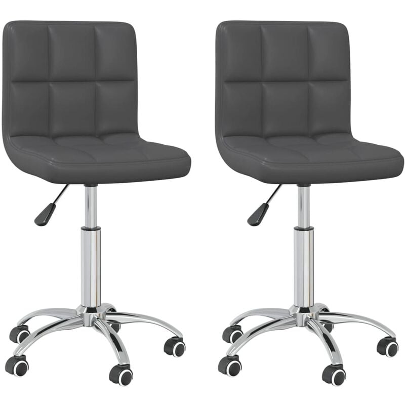

vidaXL Sillas comedor giratorias 2 unidades cuero sintético gris - Gris
