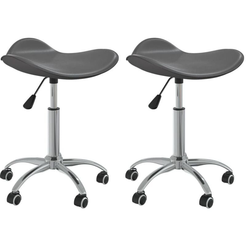 

vidaXL Sillas de comedor giratorias cuero sintético 2 unidades gris - Gris