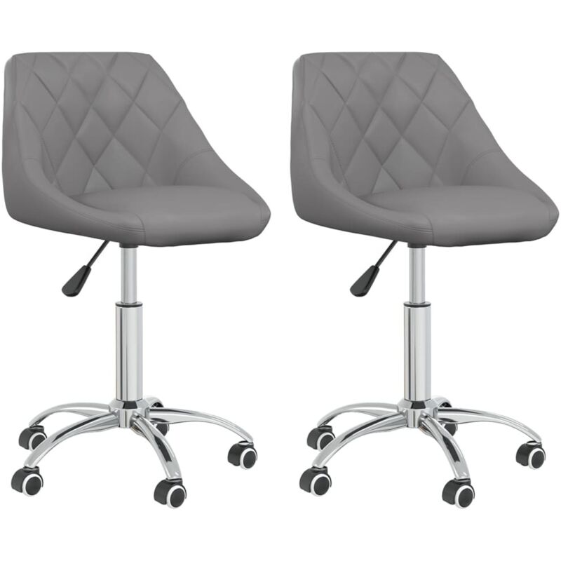 

vidaXL Sillas comedor giratorias 2 unidades cuero sintético gris - Gris