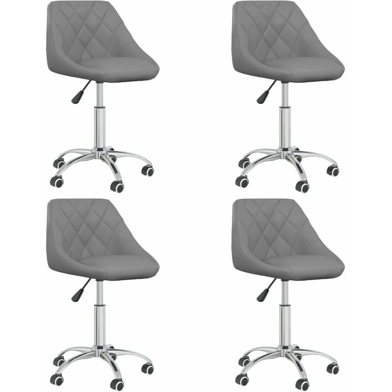 

vidaXL Sillas comedor giratorias 4 unidades cuero sintético gris - Gris