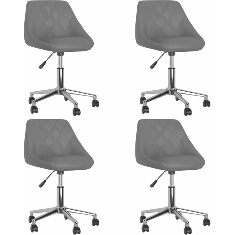 

vidaXL Sillas comedor giratorias 4 unidades cuero sintético gris - Gris