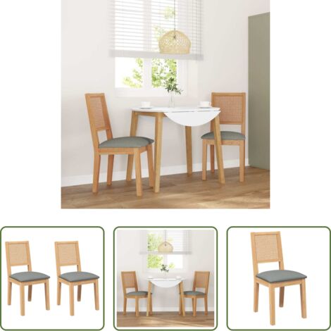 vidaXL Sillas con cojines -  Sillas de comedor con cojines 2 uds madera maciza caucho