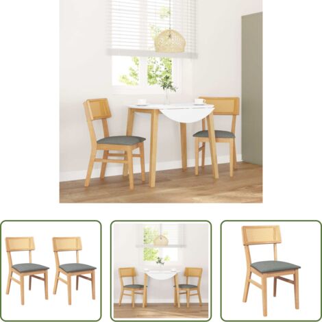 vidaXL Sillas con cojines -  Sillas de comedor con cojines 2 uds madera maciza caucho