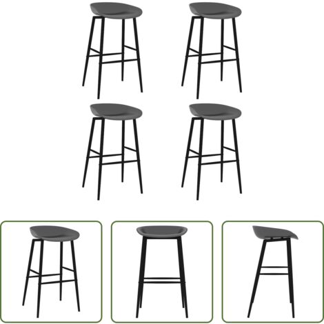 vidaXL Sillas de barra -  Taburetes de cocina 4 unidades gris