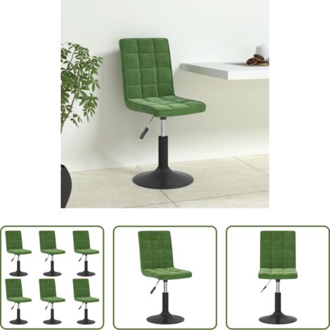 vidaXL Sillas de cocina -  Sillas de comedor giratorias 6 unidades terciopelo verde oscuro