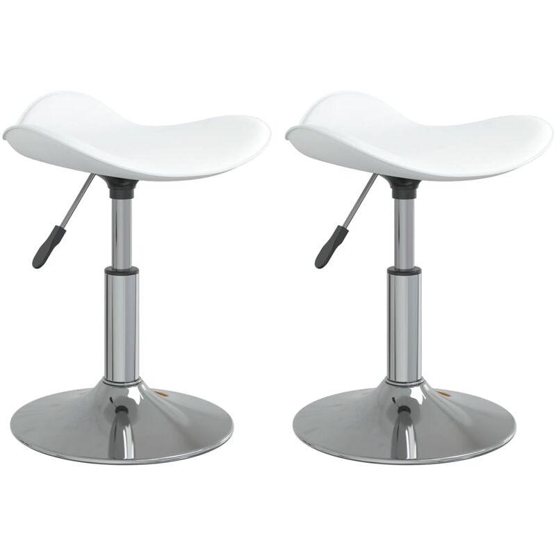 

vidaXL Sillas de comedor 2 uds acero cromado y cuero artificial blanco - Blanco