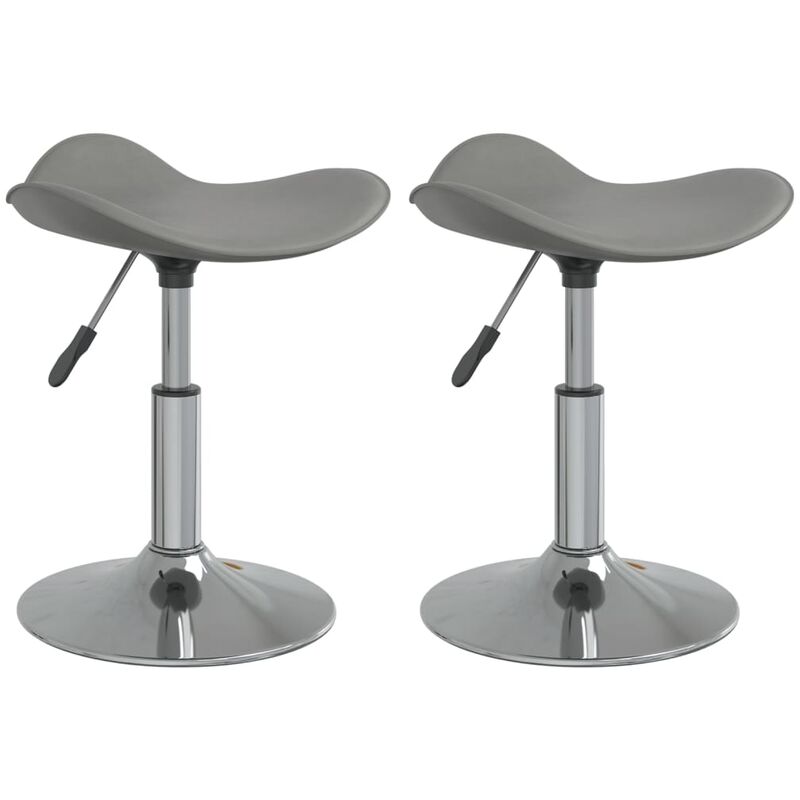 

vidaXL Sillas de comedor 2 uds acero cromado y cuero artificial gris - Gris