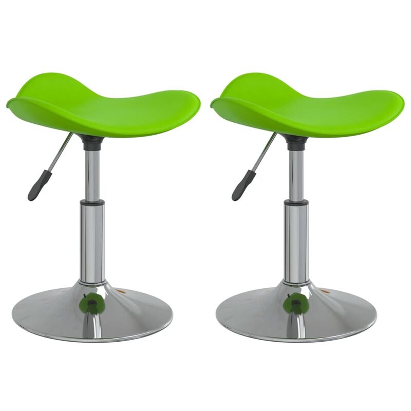 

vidaXL Sillas de comedor 2 uds acero cromado y cuero artificial verde - Verde
