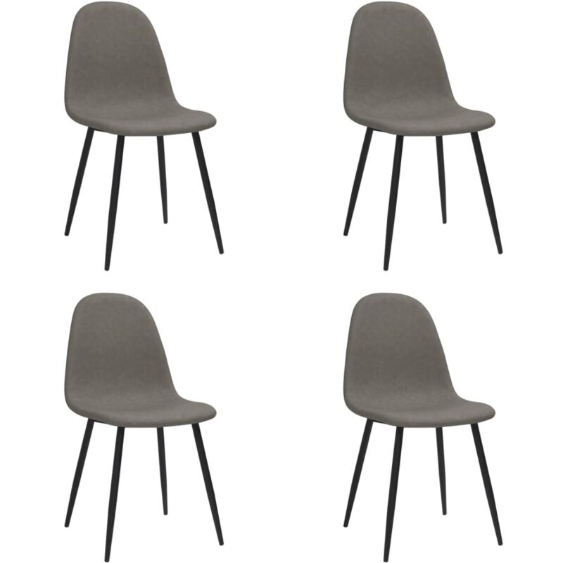 

vidaXL Sillas de comedor cuero sintético 45x54,5x87 cm 4 uds gris oscuro - Gris
