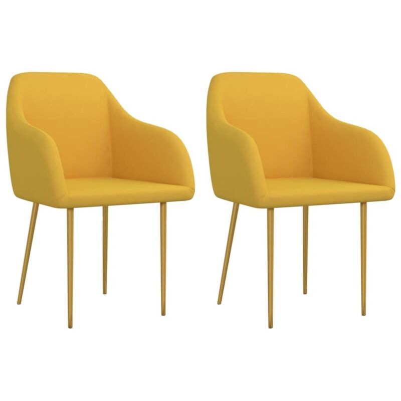 

vidaXL Sillas de comedor 2 uds terciopelo amarillo - Amarillo