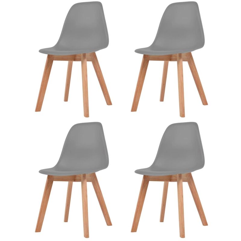

vidaXL Sillas de comedor 4 unidades plástico gris - Gris