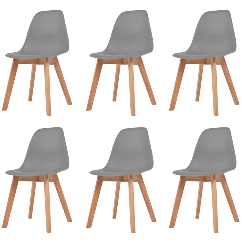 

vidaXL Sillas de comedor 6 unidades plástico gris - Gris