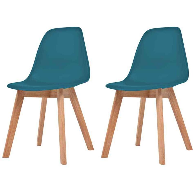 

vidaXL Sillas de comedor 2 unidades plástico turquesa - Turquesa