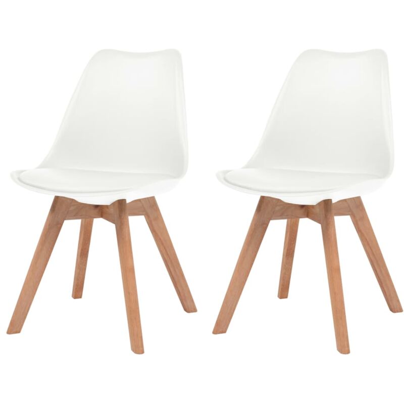 

vidaXL Sillas de Comedor Cuero Sintético 2 Unidades Blanco - Blanco