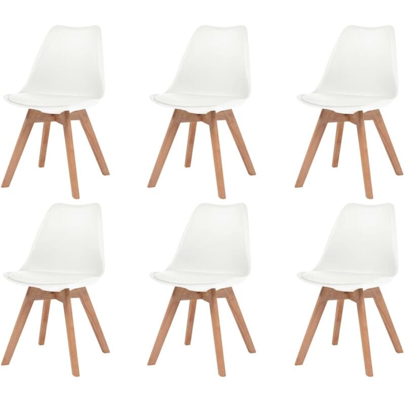 

Sillas de Comedor Cuero Sintético 6 Unidades Blanco - Blanco - Vidaxl