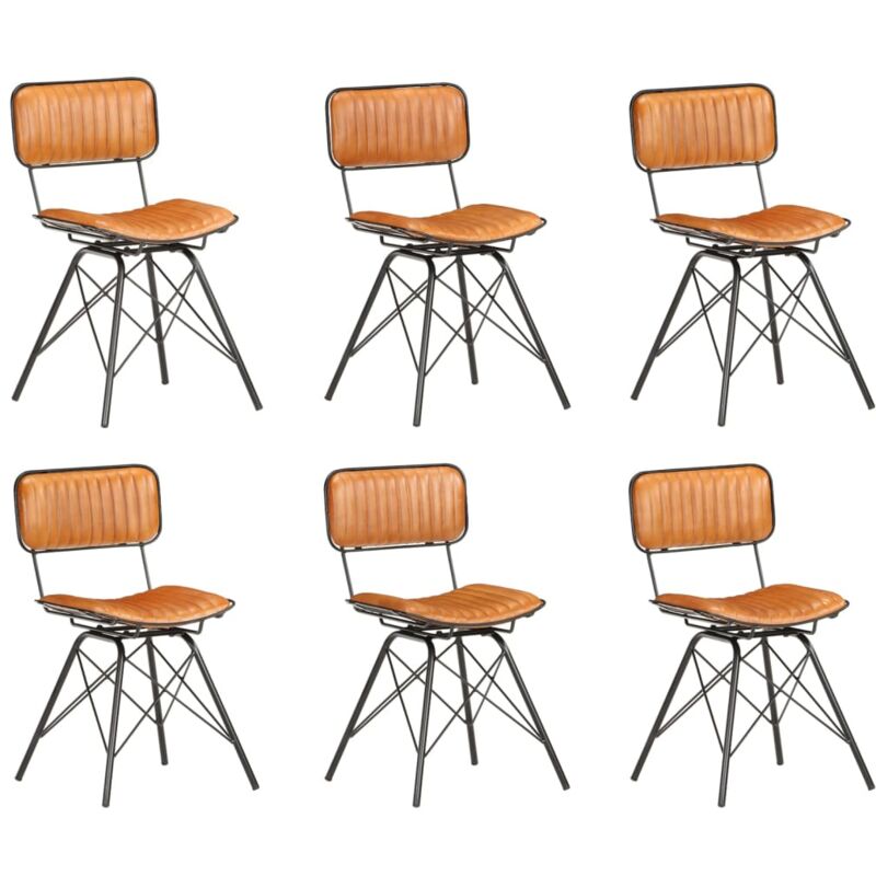 

Sillas de comedor cuero de cabra y marrón 6 unidades negro - Marrón - Vidaxl
