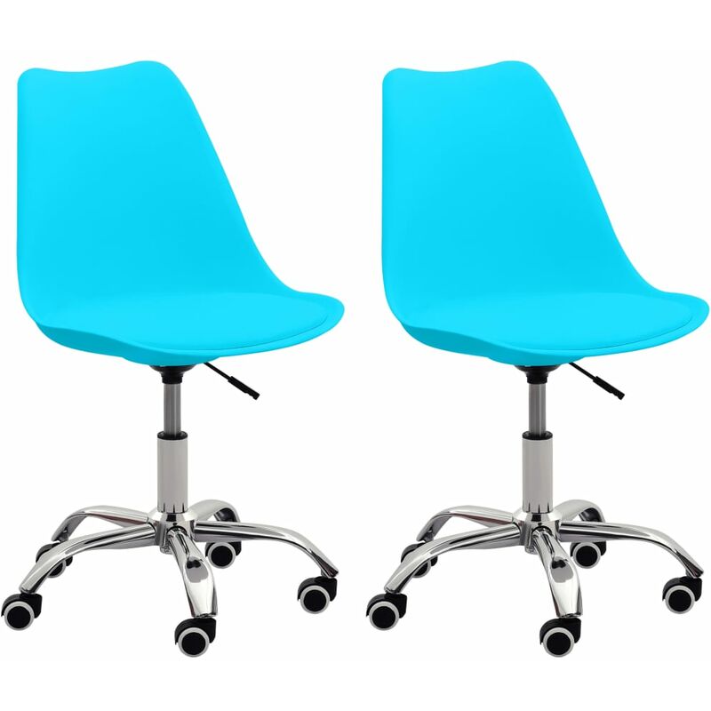 

vidaXL Sillas de comedor cuero sintético 2 unidades azul - Azul
