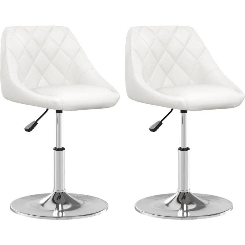 

vidaXL Sillas de comedor 2 unidades cuero sintético blanco - Blanco