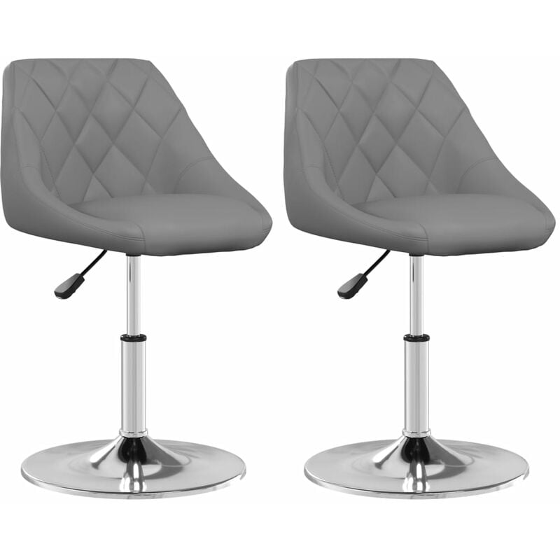 

vidaXL Sillas de comedor 2 unidades cuero sintético gris - Gris
