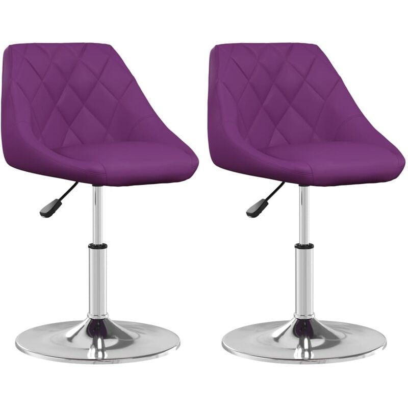 

vidaXL Sillas de comedor 2 unidades cuero sintético morado - Púrpura