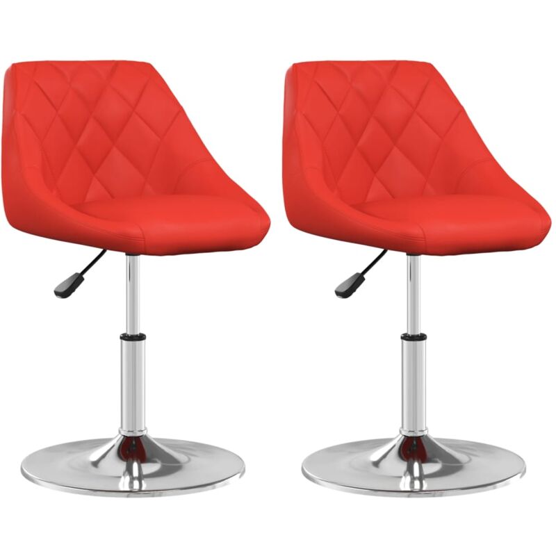

vidaXL Sillas de comedor 2 unidades cuero sintético rojo - Rojo