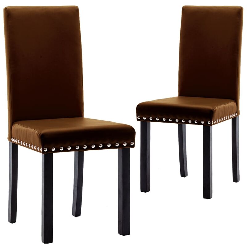 

vidaXL Sillas de comedor PVC marrón 2 unidades - Marrón